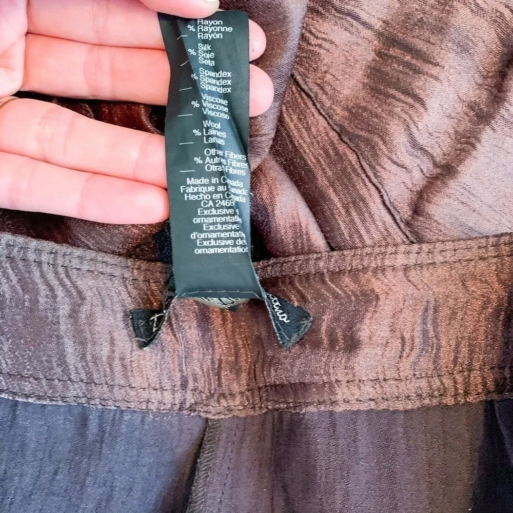 Dominique de Sentino Pants Women Size‎ 8 Brown Cropped Baggy Large Pockets Relax